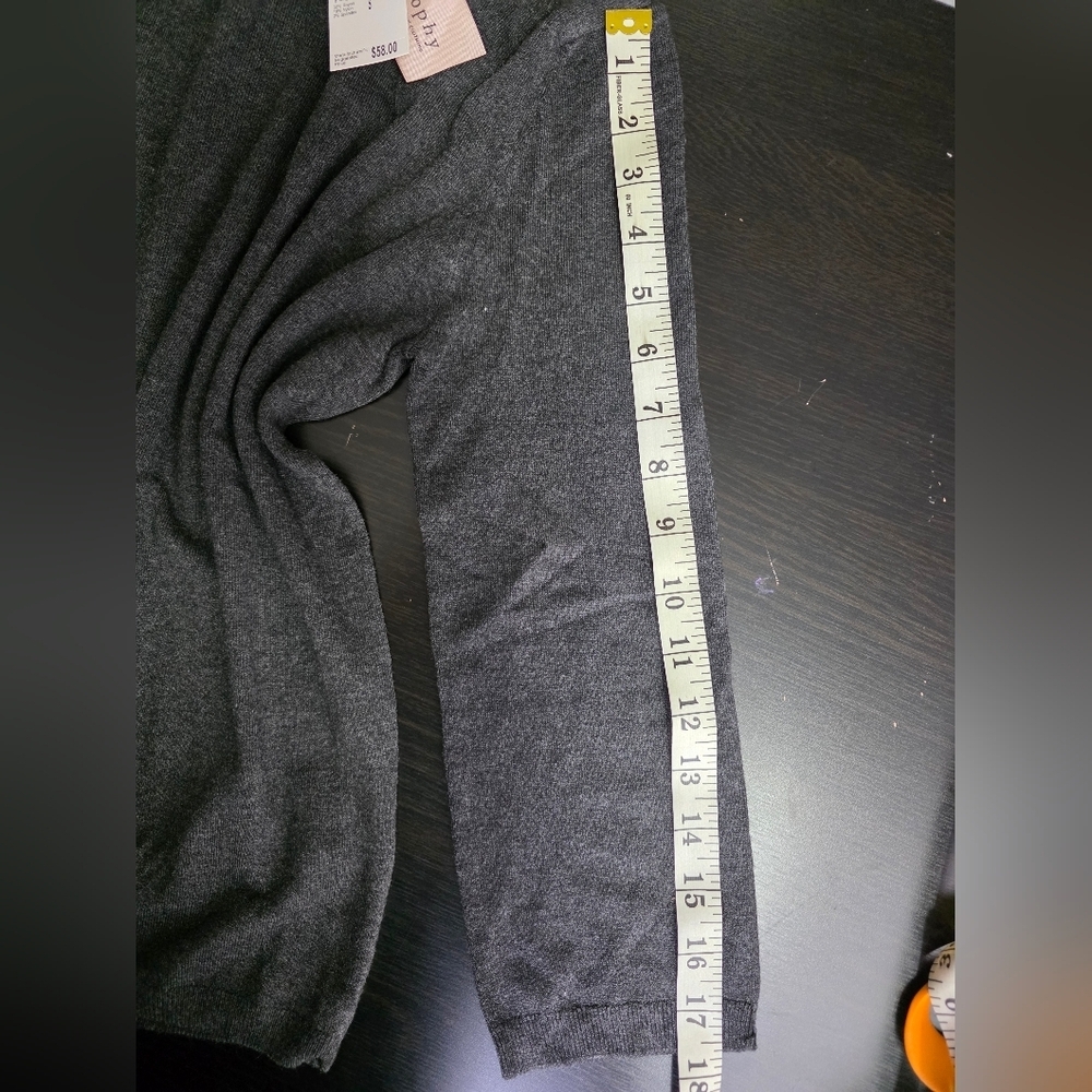 Nwt Philosophy Women's Crew Neck Sweater 3/4 Sleeve Pull Over Charcoal Gray Smal - Picture 15 of 16
